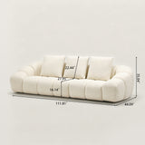 Curved Cream Boucle Sectional Sofa for Living Room