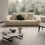 Curved Cream Boucle Sectional Sofa for Living Room