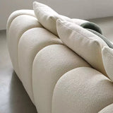 Curved Cream Boucle Sectional Sofa for Living Room