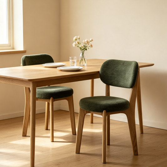 Wooden Dining Chair with Padded Backrest and Plush Seat