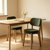 Wooden Dining Chair with Padded Backrest and Plush Seat