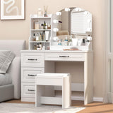4 Drawers Makeup Vanity with Mirror and Cabinet