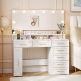 Makeup Vanity with 8 Drawers and Charging Station