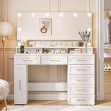 Makeup Vanity with 8 Drawers and Charging Station