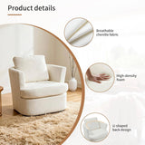 Swivel Linen Armchair Lounge Chair with Curved Backrest