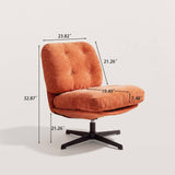 Retro Tufted Orange Swivel Accent Chair with Metal Base