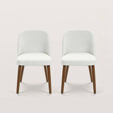 Modern Fabric Upholstered Dining Chair with Curved Backrest