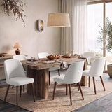 Modern Fabric Upholstered Dining Chair with Curved Backrest