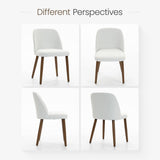 Modern Fabric Upholstered Dining Chair with Curved Backrest