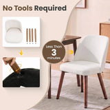 Modern Fabric Upholstered Dining Chair with Curved Backrest