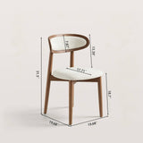 Wood Dining Chair with Upholstered Backrest and Sponge Cushion