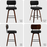 Swivel Chair Bar Stool with Faux Leather Backrest and Cushion