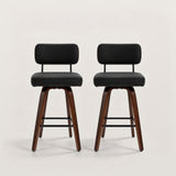 Metal Frame Swivel Chair with Faux Leather Backrest and Cushion