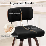 Metal Frame Swivel Chair with Faux Leather Backrest and Cushion