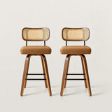 360° Swivel Counter Chairs with Faux Leather Cushion