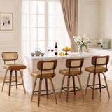 360° Swivel Counter Chairs with Faux Leather Cushion
