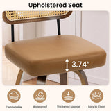 360° Swivel Counter Chairs with Faux Leather Cushion