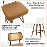 360° Swivel Counter Chairs with Faux Leather Cushion