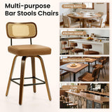 360° Swivel Counter Chairs with Faux Leather Cushion