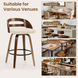 Modern Swivel Bar Chair with Bentwood Legs and Footrest