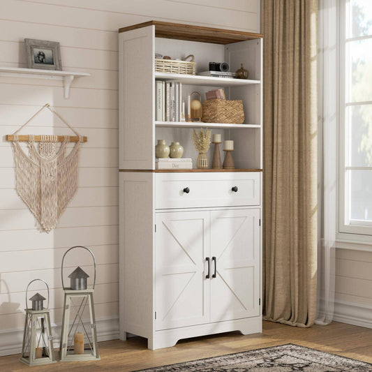 Tall Large Wood Storage Cabinet  Kitchen Pantry Cabinet