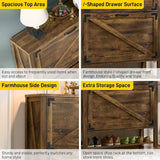 Farmhouse Shoe Cabinet with 2 Flip Drawers for Entryway