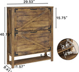 Farmhouse Shoe Cabinet with 2 Flip Drawers for Entryway