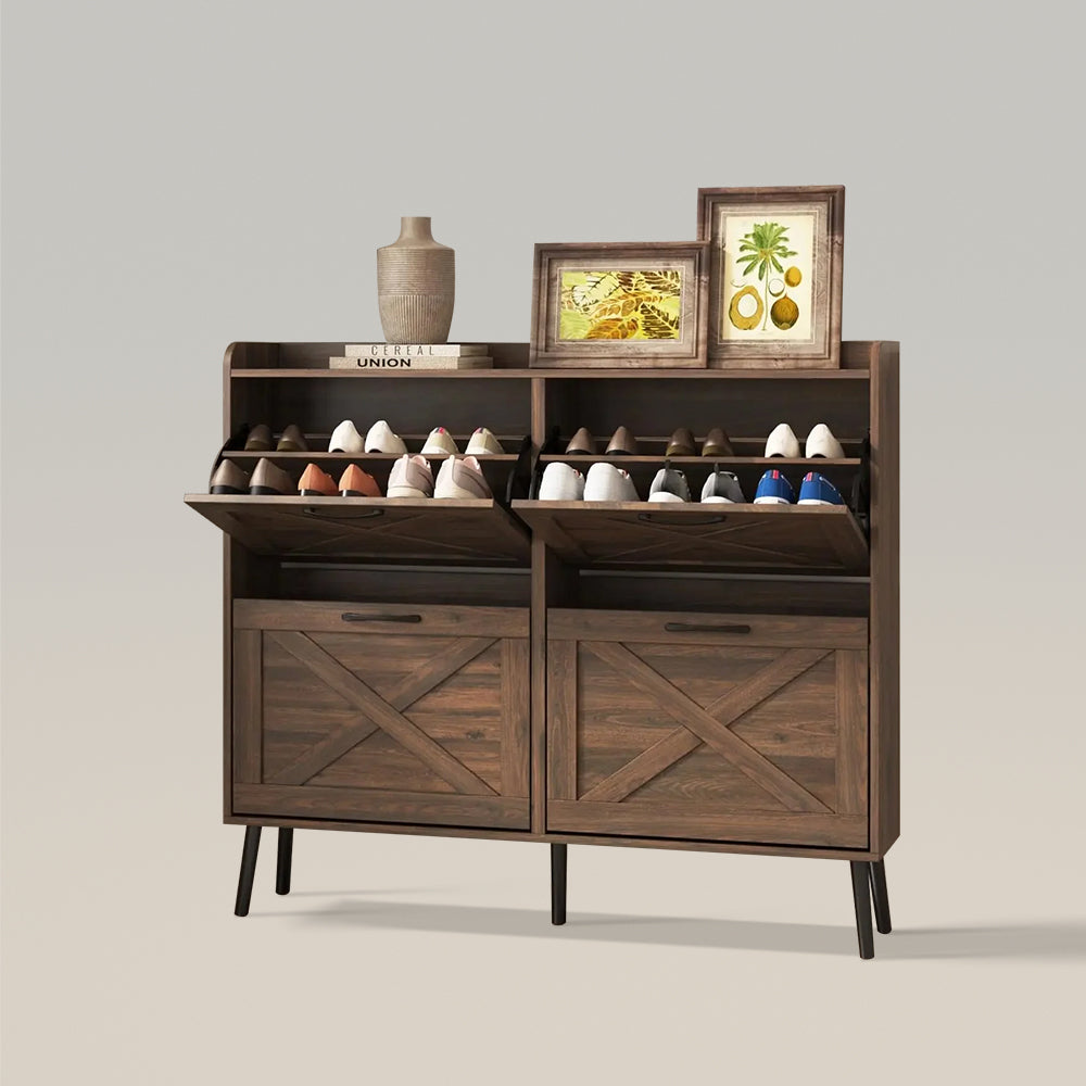 Farmhouse Freestanding Shoe Storage Cabinet