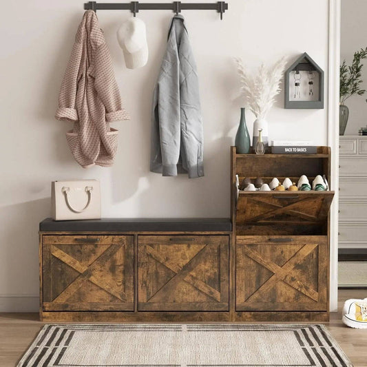 Entryway Shoe Storage Bench Organizer Storage