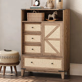 Rattan Storage Cabinet Dresser Chest Of Drawers