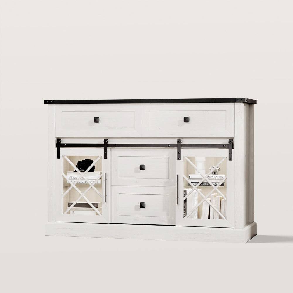 White Large Sideboard Buffet Cabinet with Storage