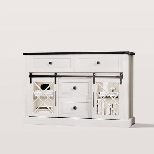 White Large Sideboard Buffet Cabinet with Storage