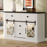 White Large Sideboard Buffet Cabinet with Storage