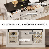 White Large Sideboard Buffet Cabinet with Storage