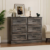 Modern Farmhouse 6-Drawer Dresser with Charging Station