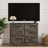 Modern Farmhouse 6-Drawer Dresser with Charging Station