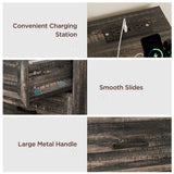 Modern Farmhouse 6-Drawer Dresser with Charging Station
