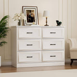 Modern Farmhouse 6-Drawer Dresser with Charging Station