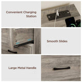 Modern Farmhouse 6-Drawer Dresser with Charging Station