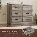 Modern Farmhouse 6-Drawer Dresser with Charging Station