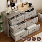 Modern Farmhouse 6-Drawer Dresser with Charging Station