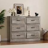 Modern Farmhouse 6-Drawer Dresser with Charging Station