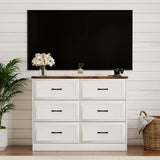 Modern Farmhouse 6-Drawer Dresser with Charging Station