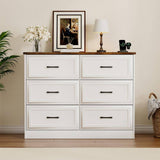 Modern Farmhouse 6-Drawer Dresser with Charging Station