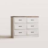 Modern Farmhouse 6-Drawer Dresser with Charging Station