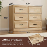 Modern Farmhouse 6-Drawer Dresser with Charging Station