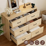 Modern Farmhouse 6-Drawer Dresser with Charging Station