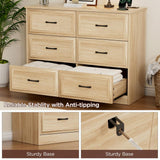 Modern Farmhouse 6-Drawer Dresser with Charging Station
