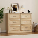 Modern Farmhouse 6-Drawer Dresser with Charging Station