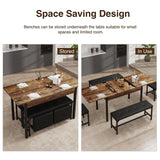 47''- 63'' Extendable Dining Table Set for 4-8 Person